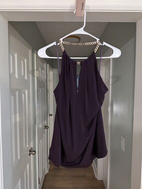 Ann Taylor Dark Plum Chain Halter Neck Top 12